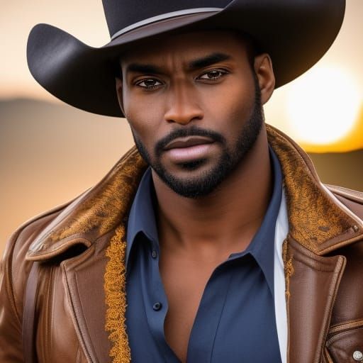 Handsome black cowboy