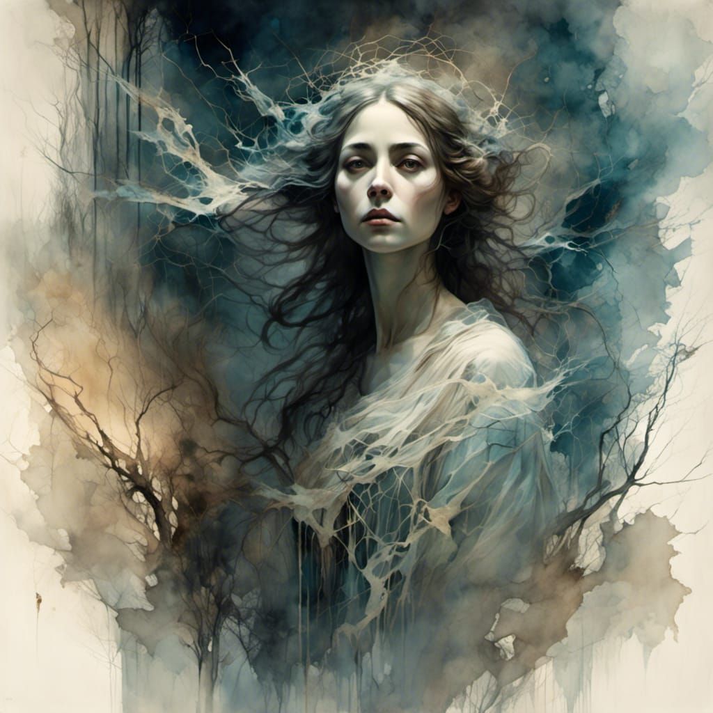 Ethereal Ghost Portrait in Gothic Style