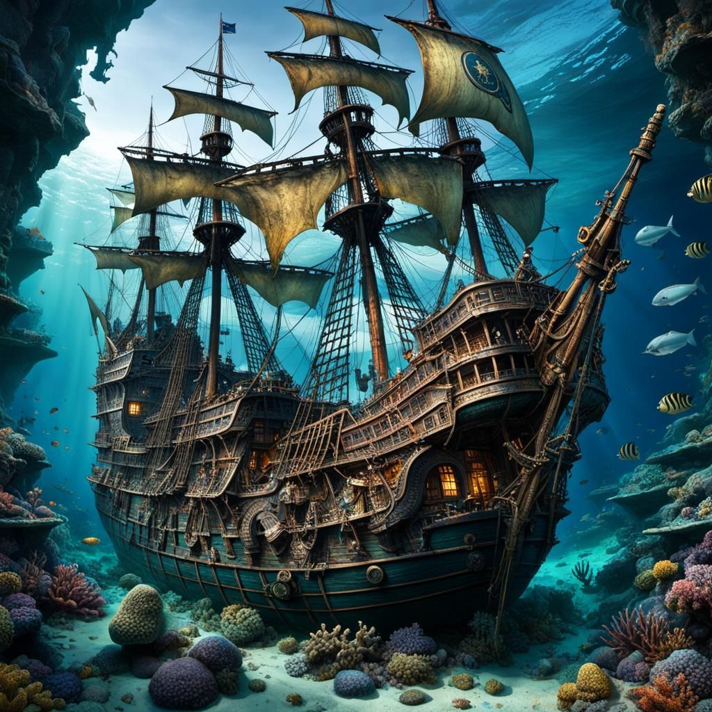 Ghost ship under the sea, the light is still on…. For you!!!