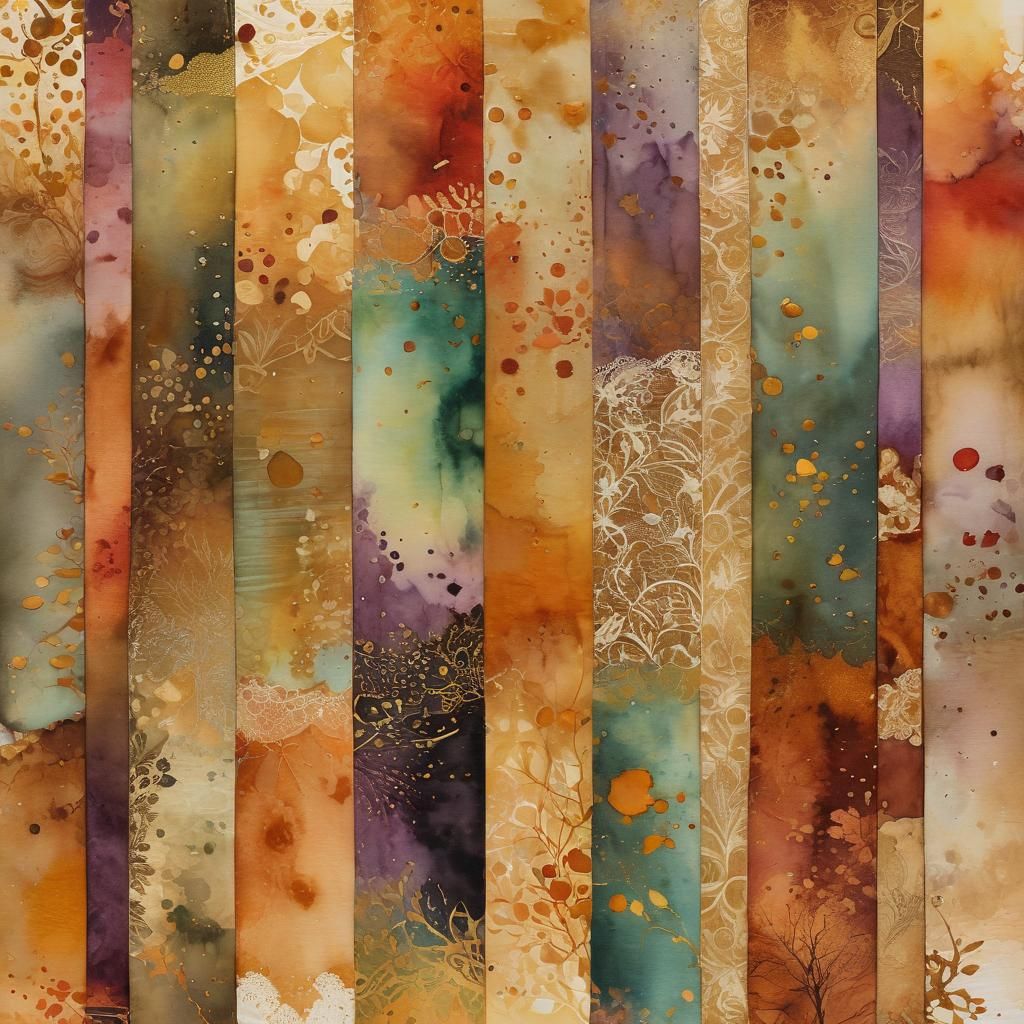 Autumn Abstract in Watercolor and Alcohol Ink