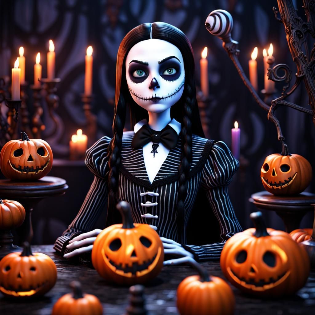 Wednesday Addams as Jack Skellington Portrait