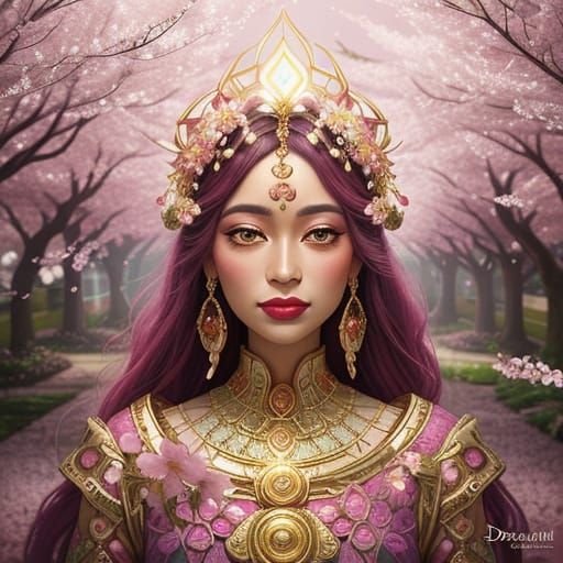 Ethereal Garden with Wax Figure and Blood Moon