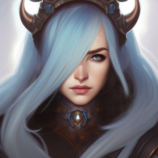 Draenei Female Portrait in Detailed Digital Art Style