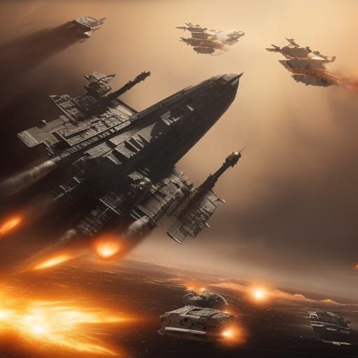 Epic Space War Digital Matte Painting