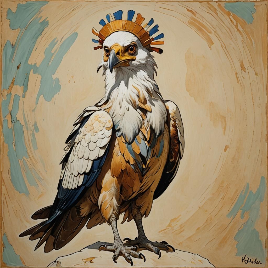 Nekhbet Vulture Goddess in Toulouse Lautrec Style