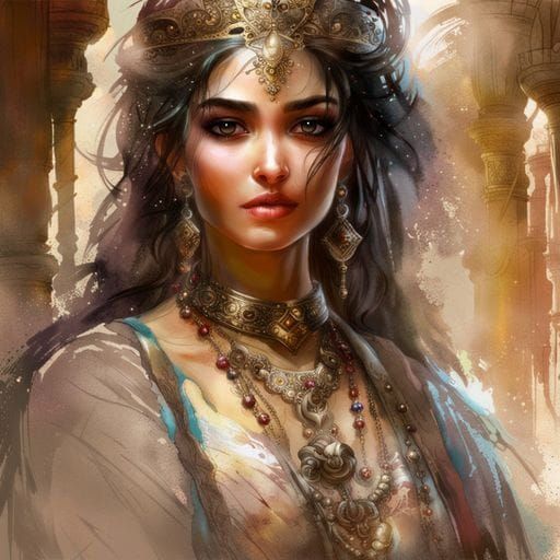 Middle Eastern Princess: Intricate Splash Art