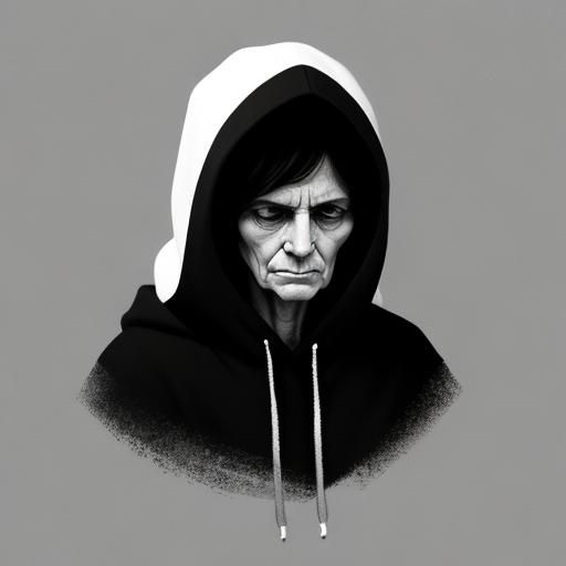 Depressed Woman in Hoodie: Minimalist Expressionism