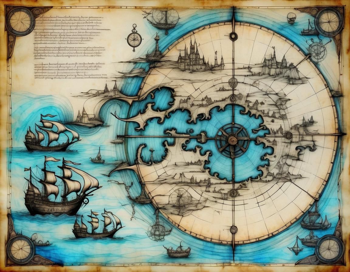Steampunk Map of the Land of Dreams