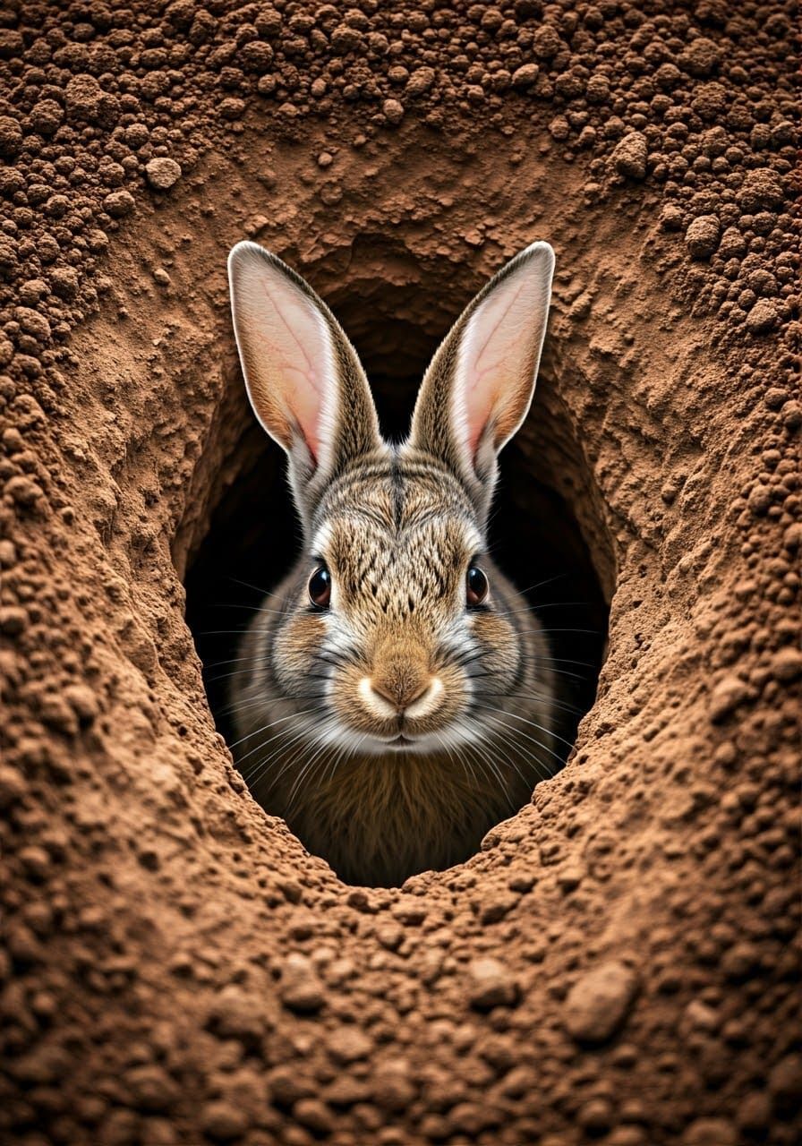 Rabbit-Shaped Hole in the Ground