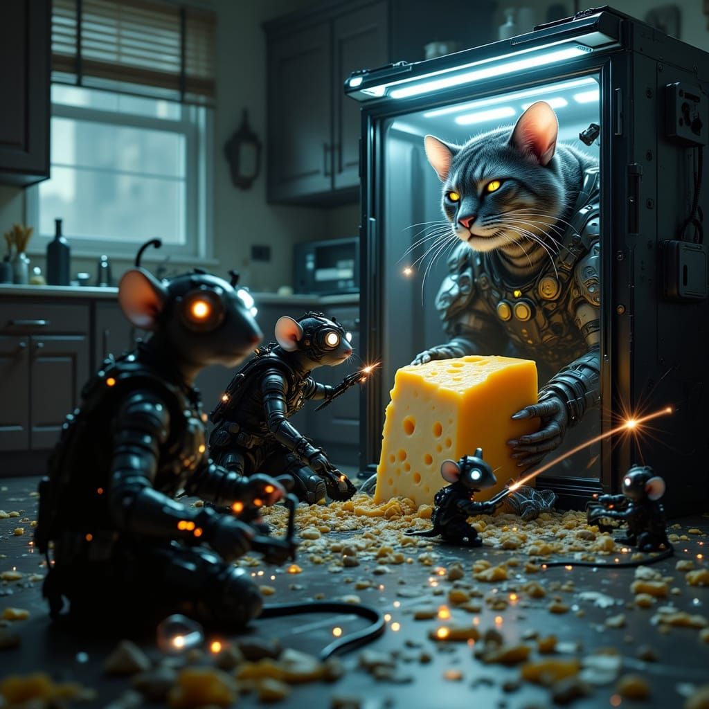 High-Stakes Cheese Heist: Tactical Mice in Action