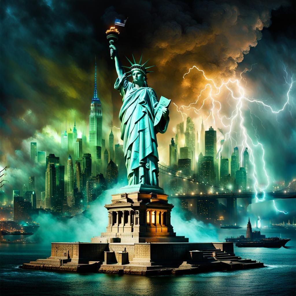 Steampunk Statue of Liberty in Machine City