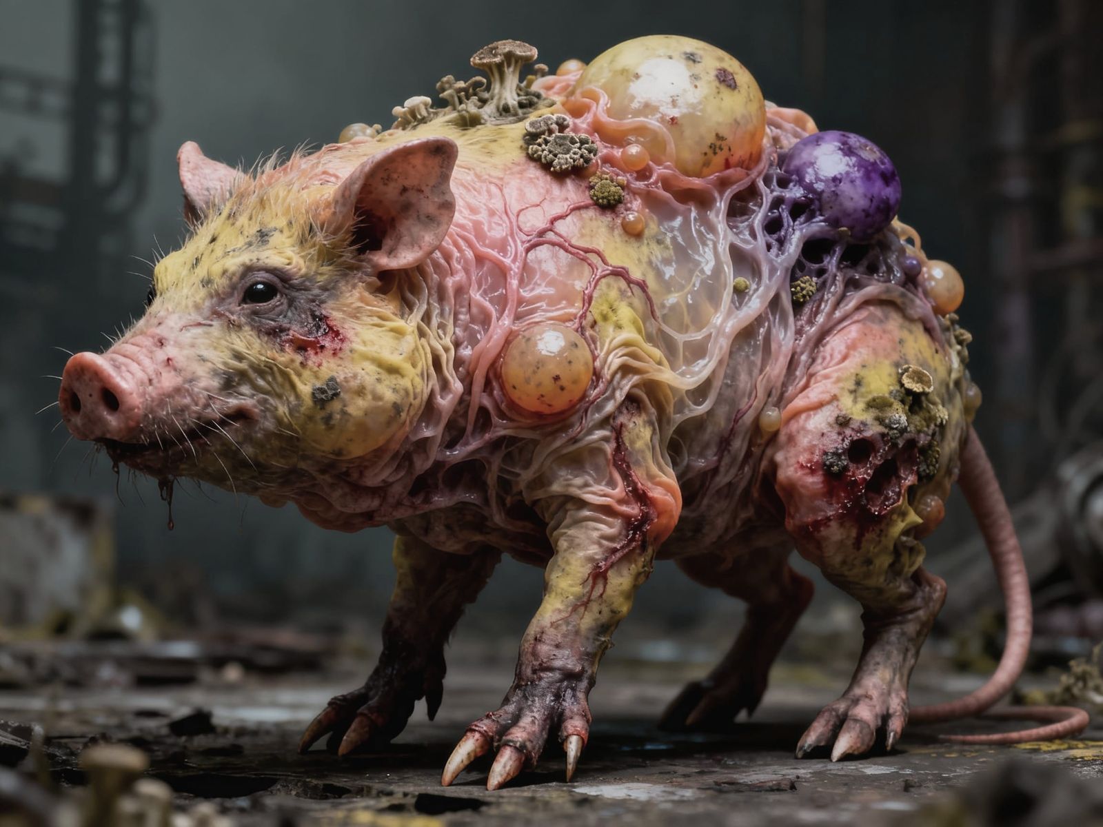 Grotesque Post-Apocalyptic Rat-Hog Hybrid Creature
