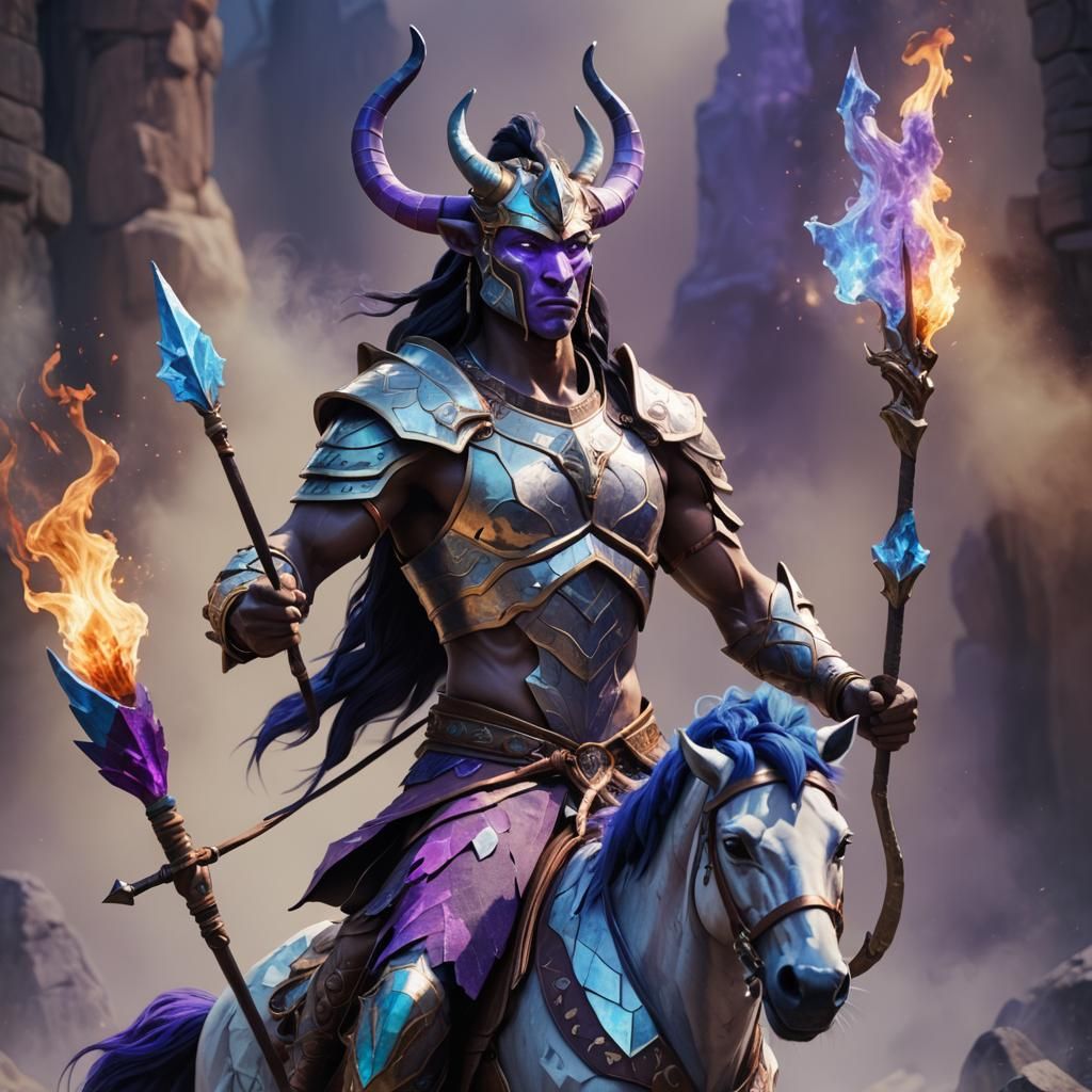 Fiery Centaur Warrior Concept Art in 3D