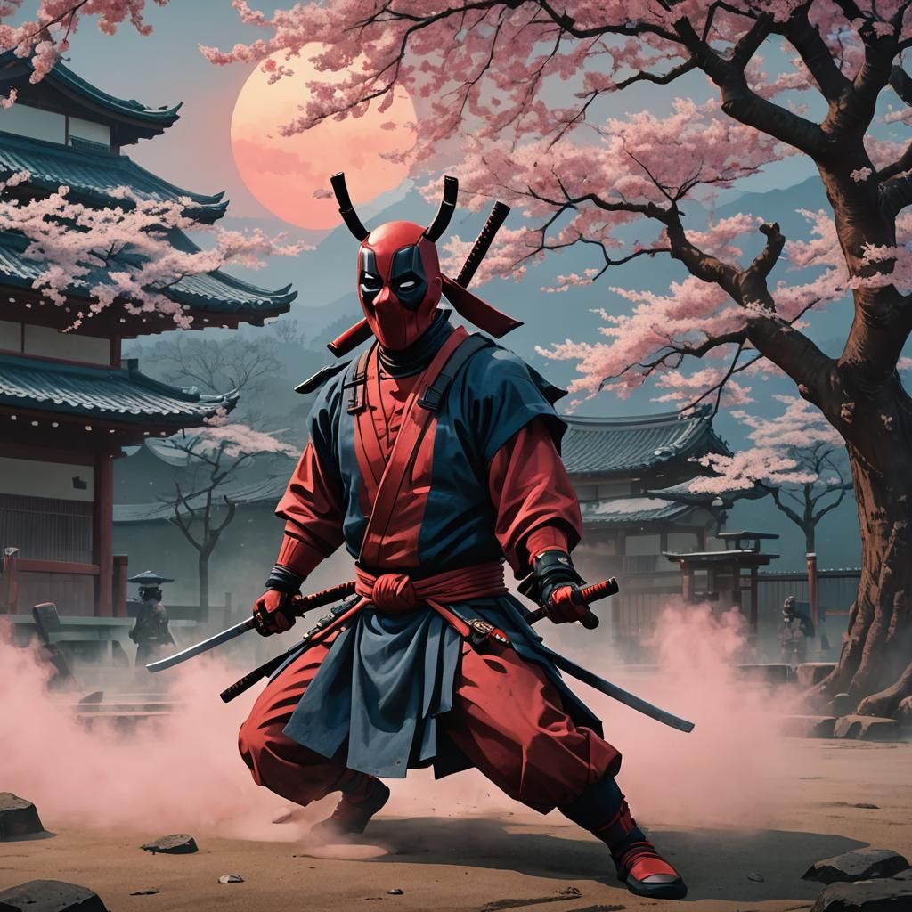 Deadpool Battles Samurai in Epic Japanese-Style Cineframe