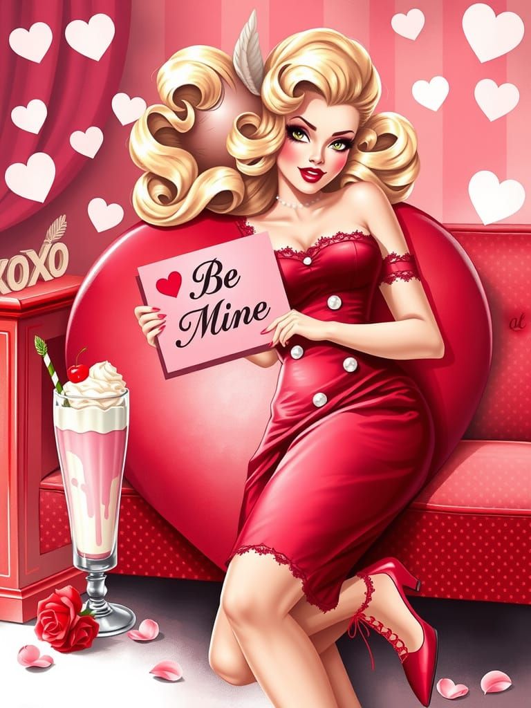 Vintage Glamour Valentine Pin-Up