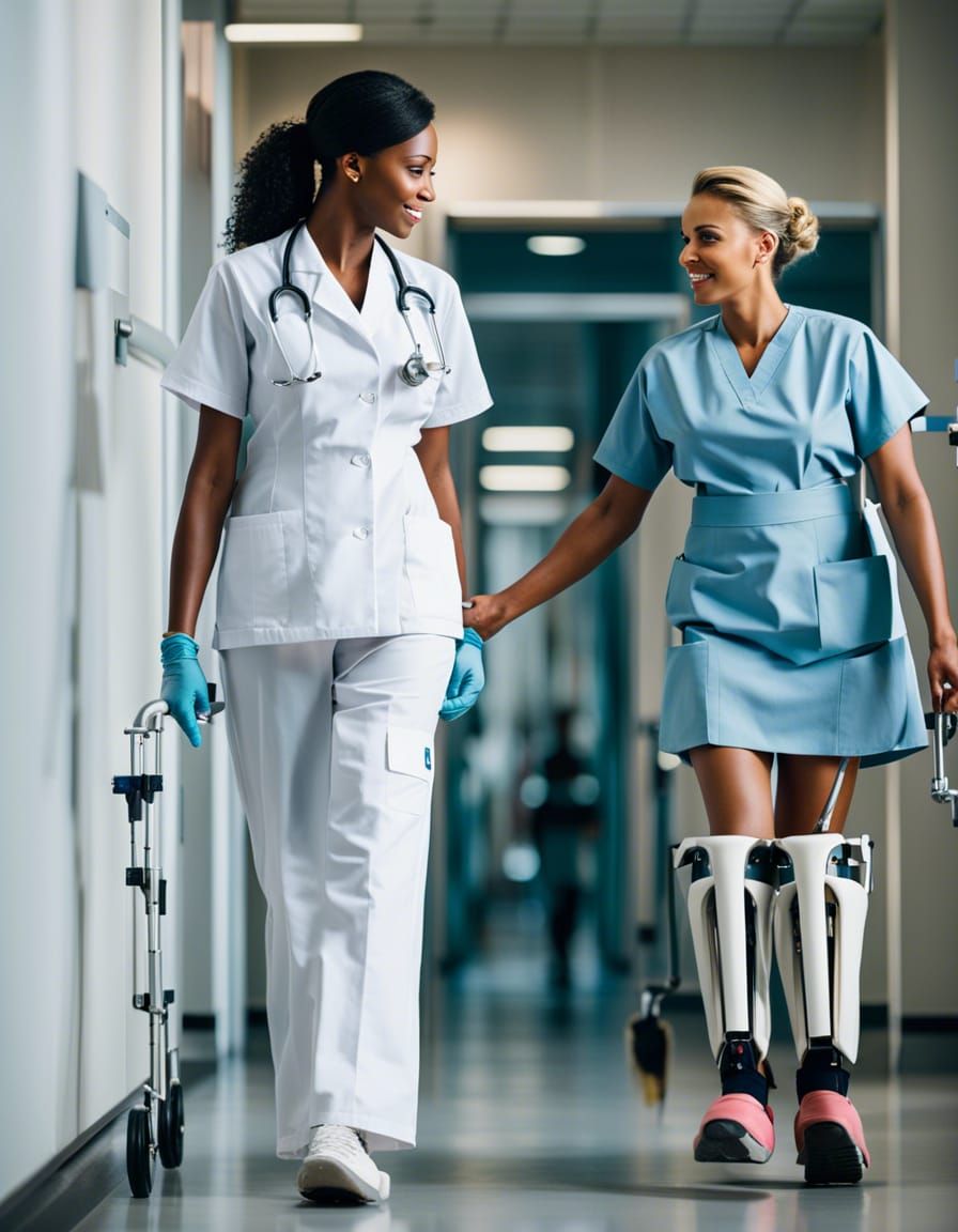 Nurse Helps Amputee Stroll on Bionic Legs
