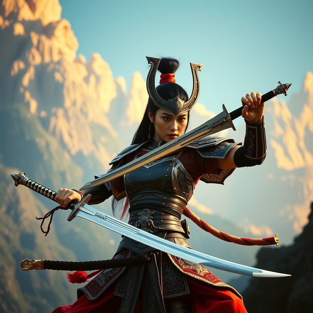 Epic Fantasy Warrior in Cinematic Film Style
