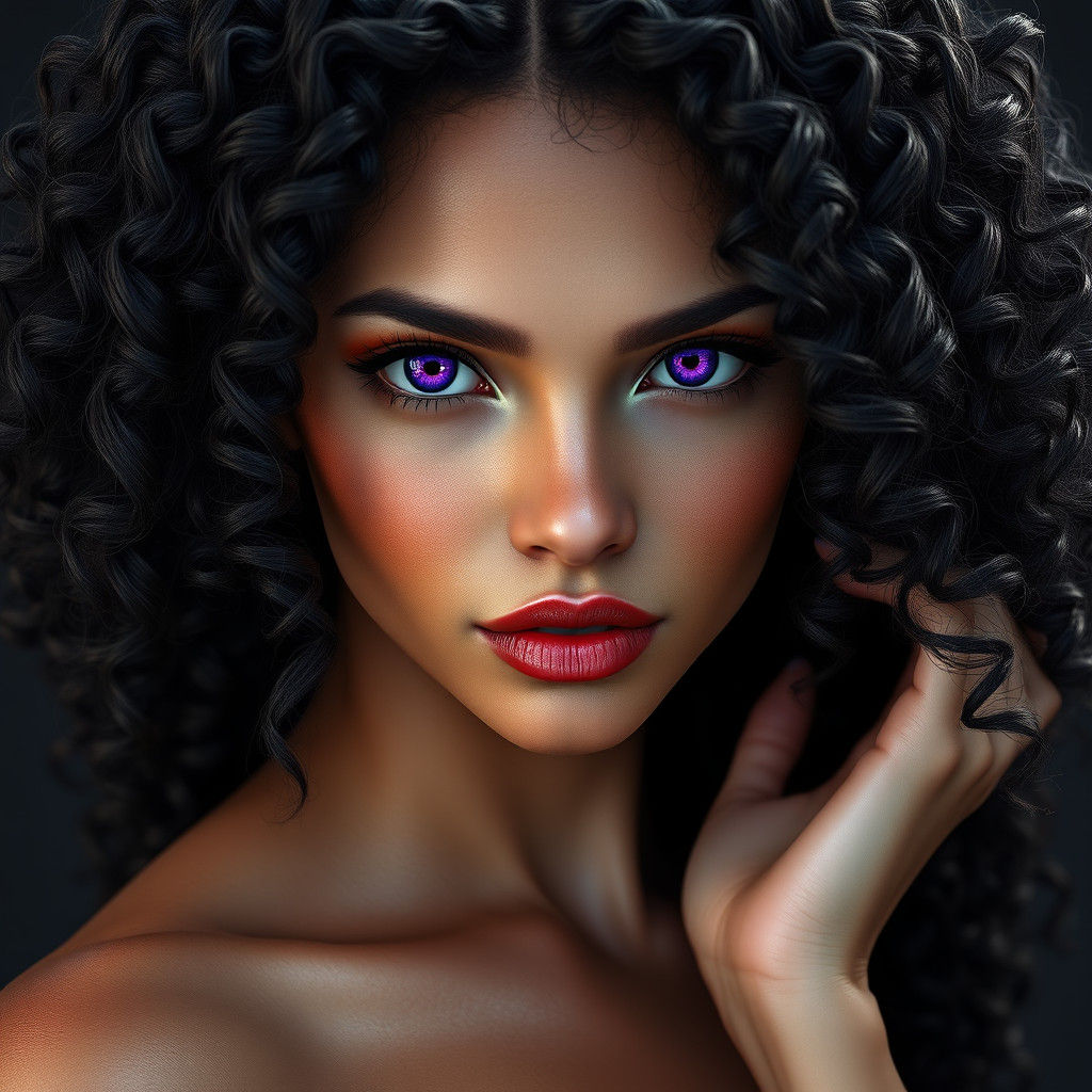 Stunning Woman Portrait in Digital Art Style