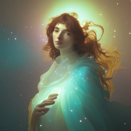 Galactic Harpsichord in Art Nouveau Style