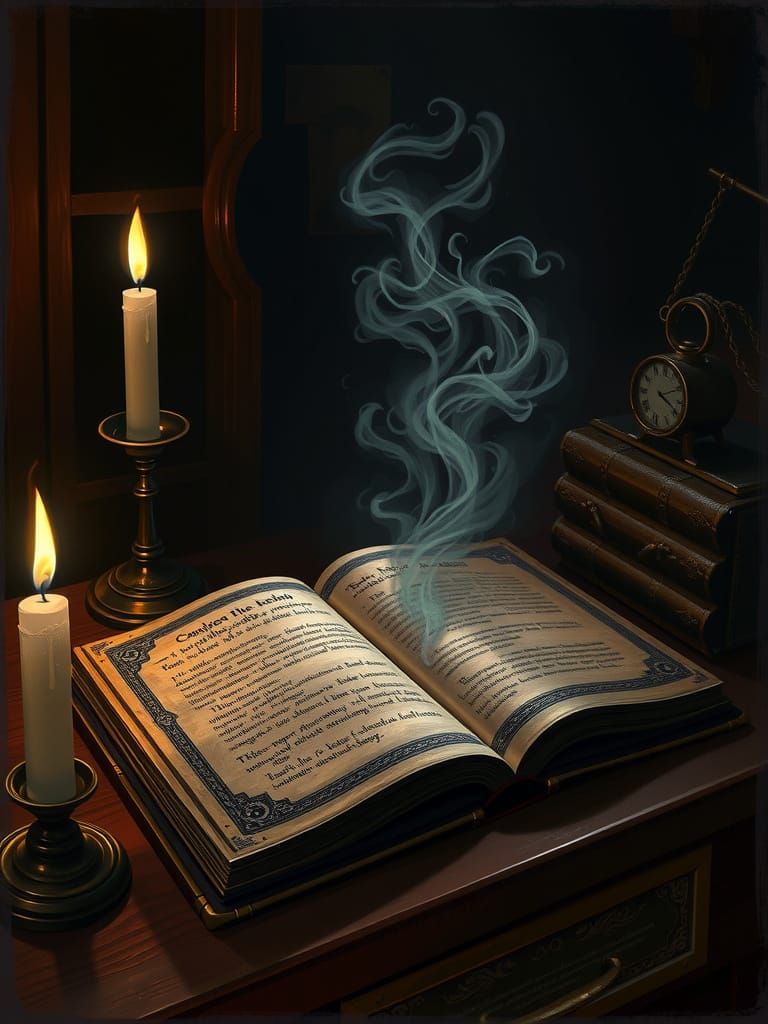 Gothic Grimoire Details Demon Banishment in Dark Digital Art