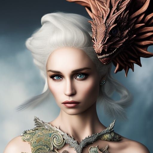 Hyperrealistic Portrait of Mother of Dragons