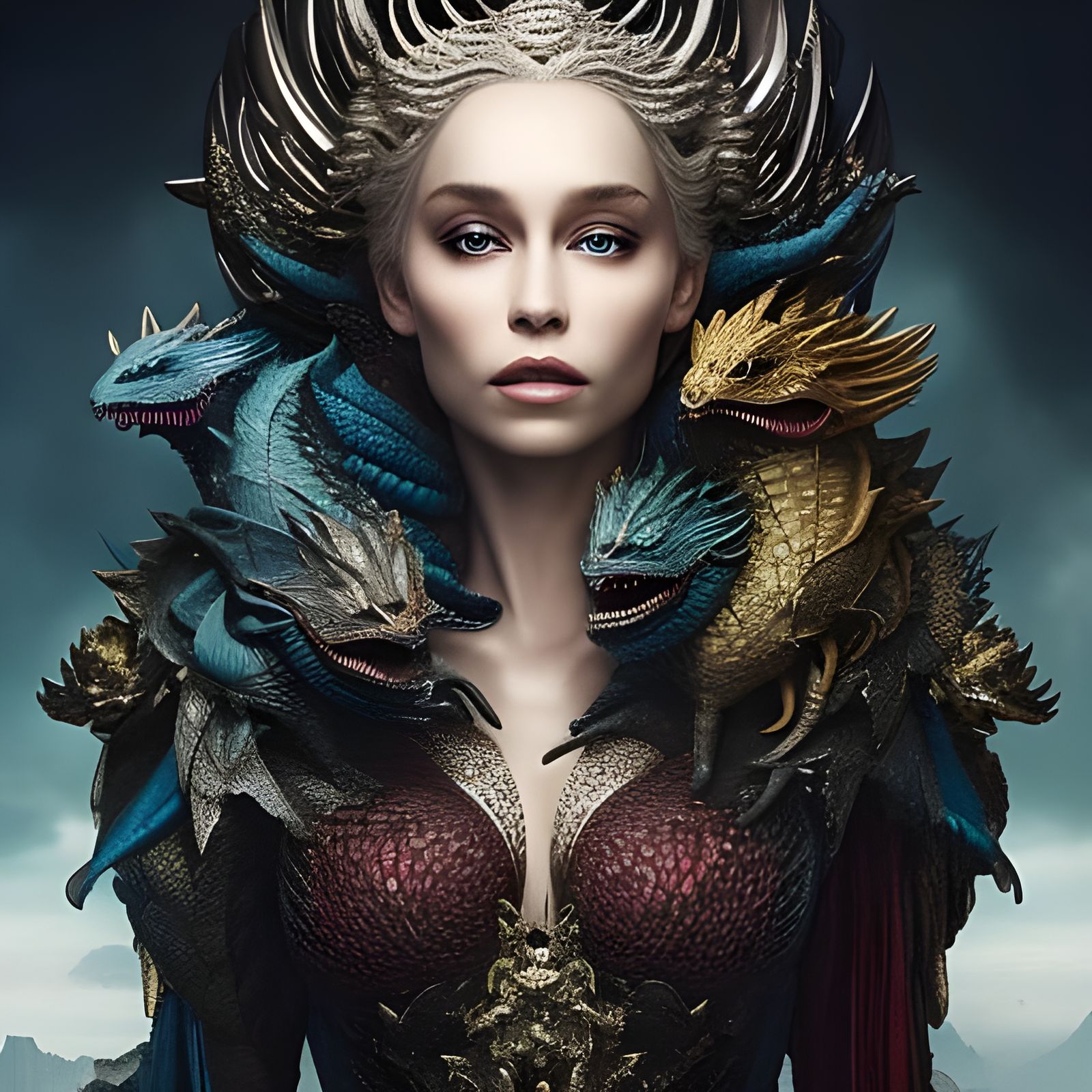 Mother of Dragons: Hyperrealistic Digital Portrait