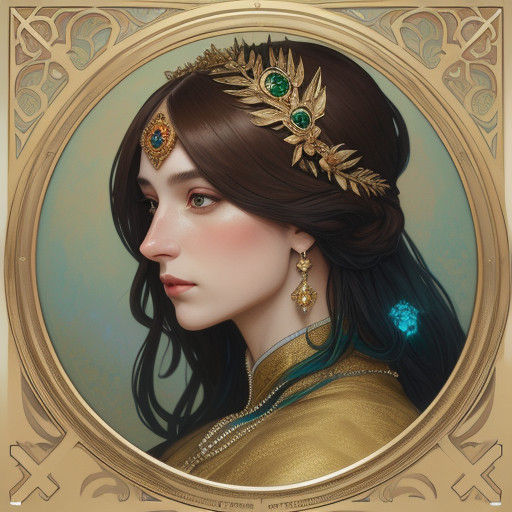 Elegant Medieval Courtesan in Exquisite Attire