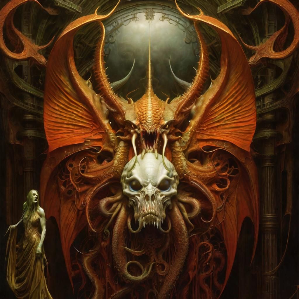 Hyperrealistic Cthulhu Creature in Foggy Landscape