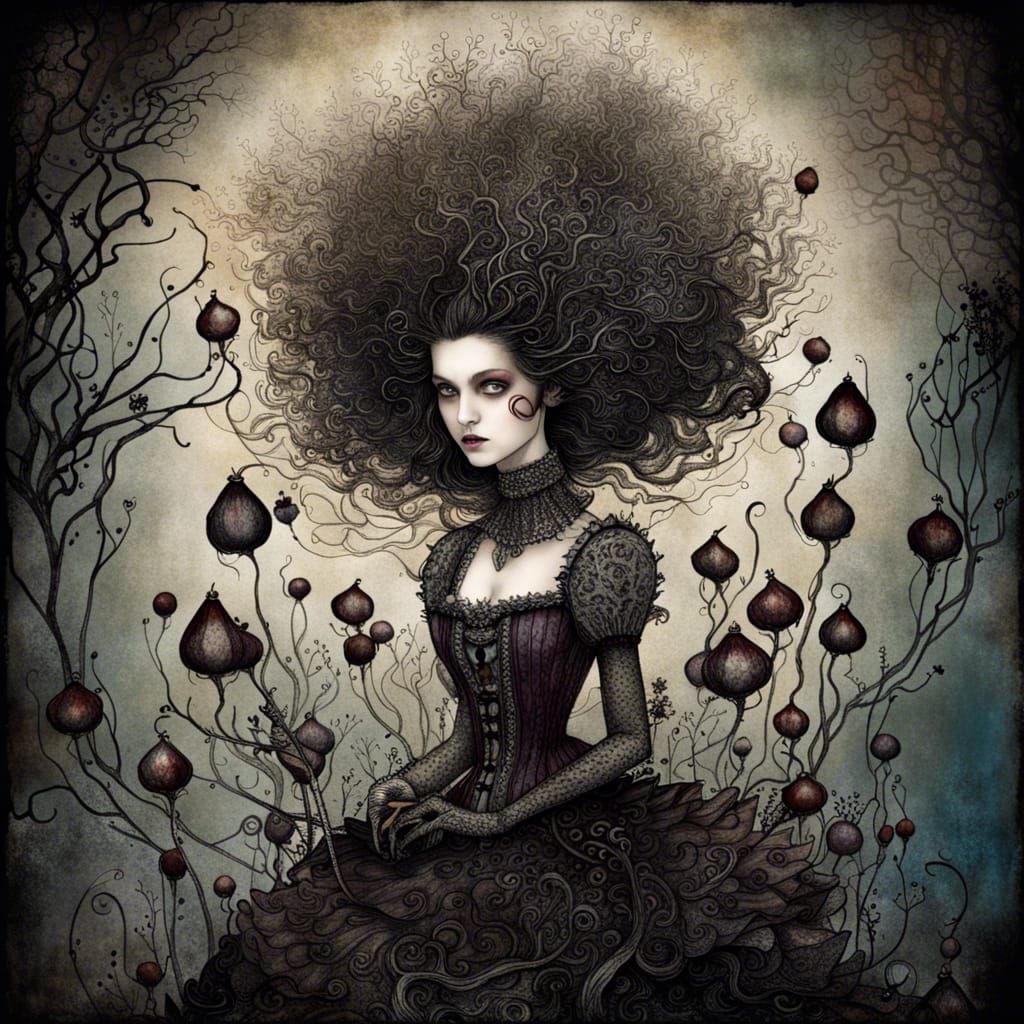 Madness: Gothic Storybook Illustration in Silver Nitrate Sty...