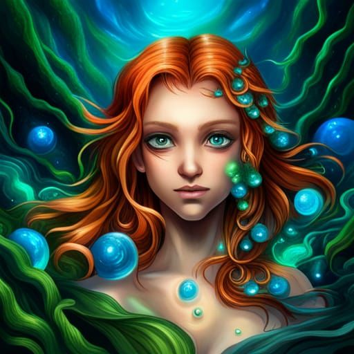 Mystical Water Spirit in Underwater Wonderland