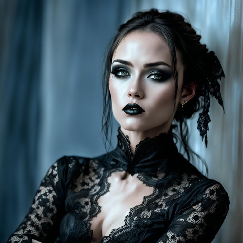 Woman in Lace: A Dark Fantasy Portrait