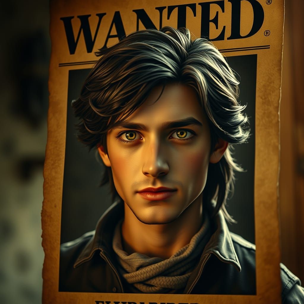 Hyperrealistic Wanted Poster of Flynn Rider