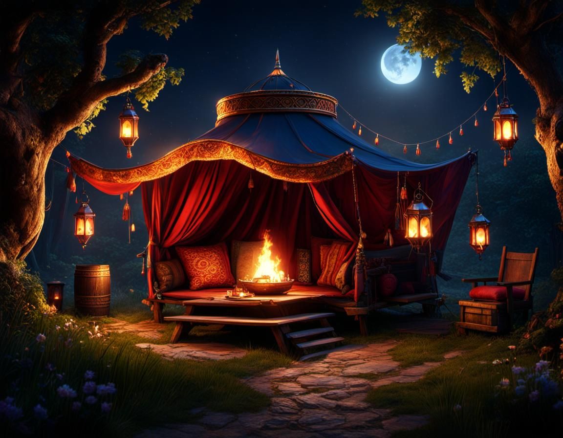 Mystical Gypsy Fair: Detailed Fantasy Concept Art