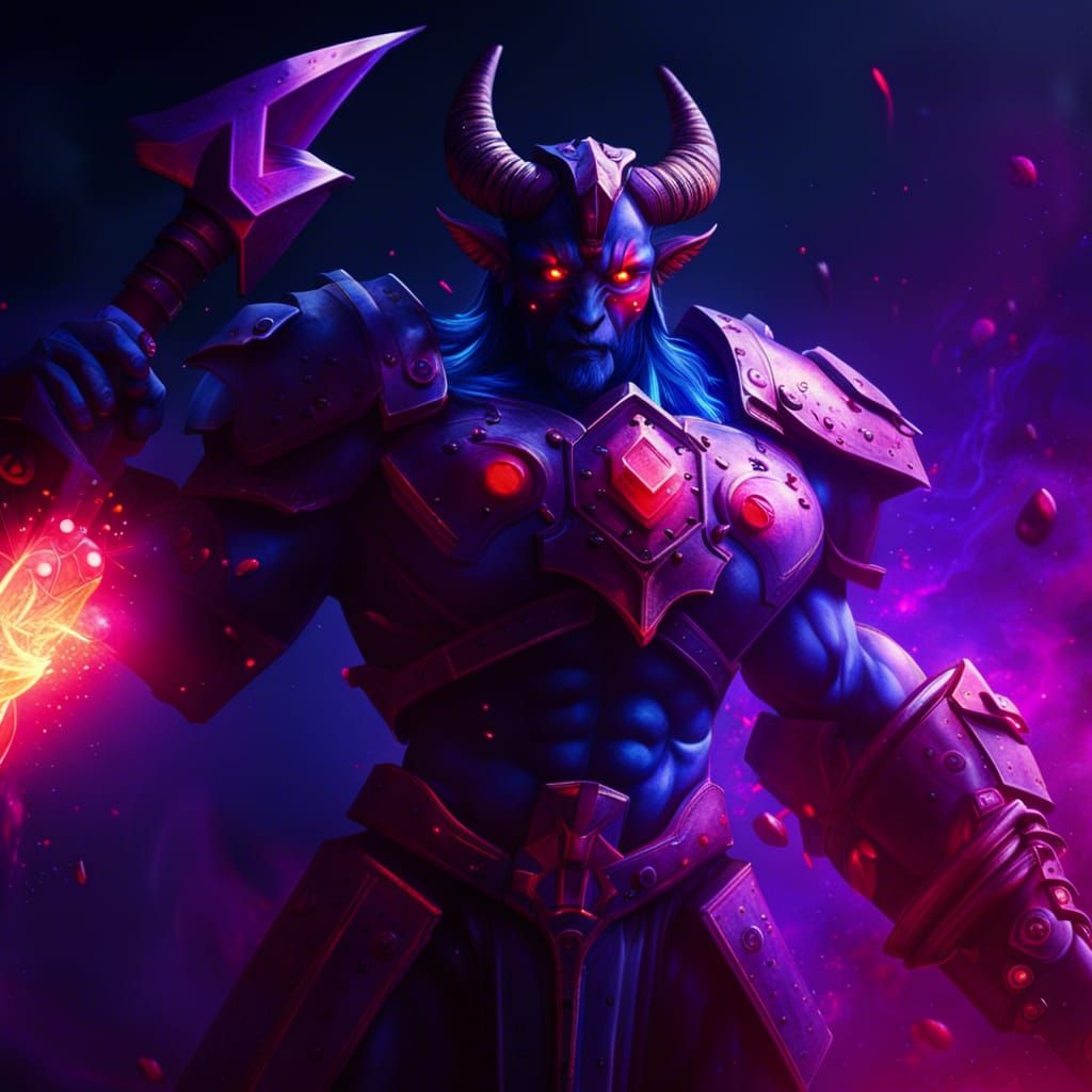 Taurus with Red Eyes and Hammer in 4K