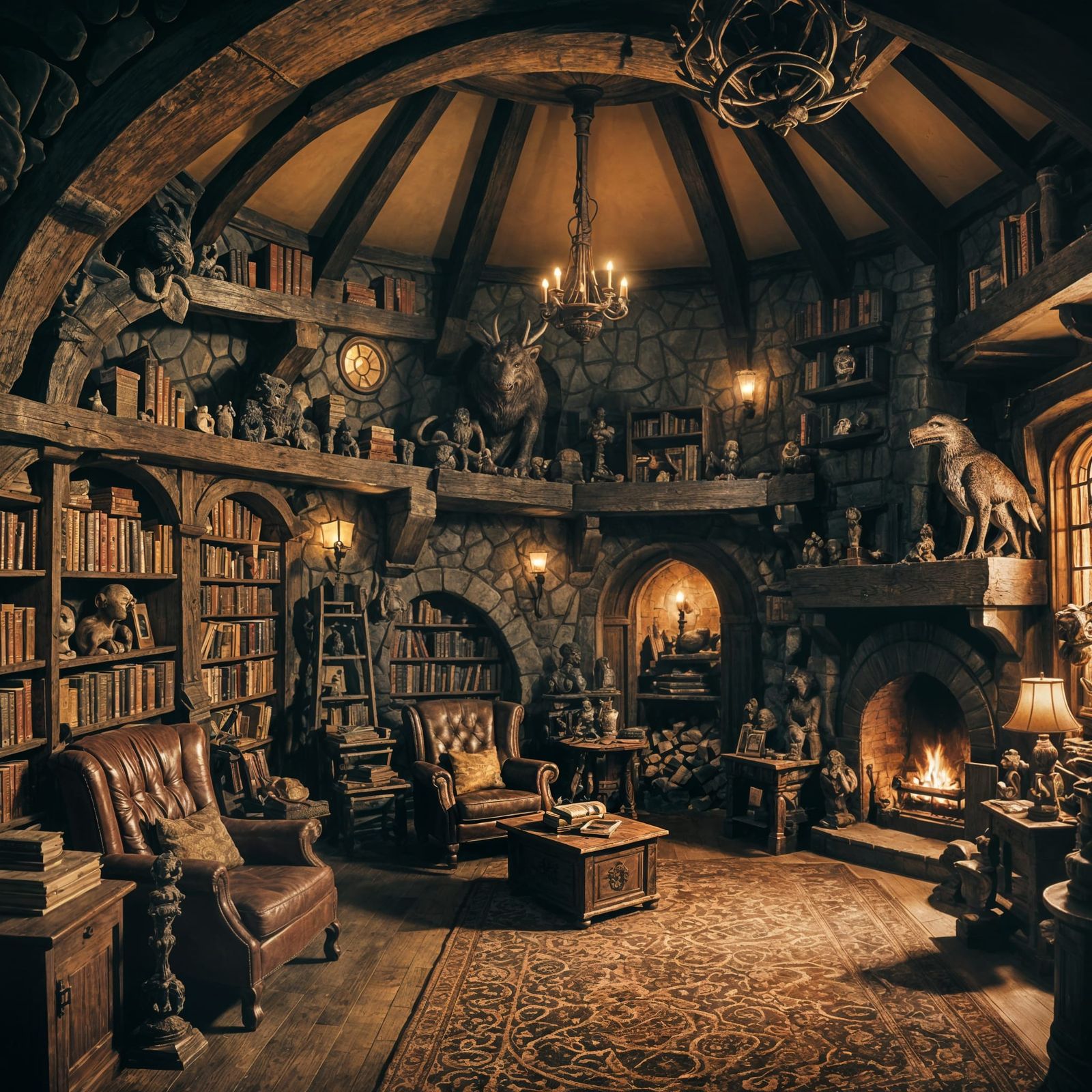 Cozy Academic Retreat in a Dark, Elegant Hobbit Hole
