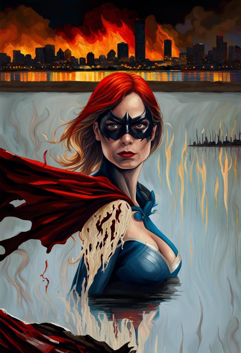 Wounded Superheroine Reflects on Loss