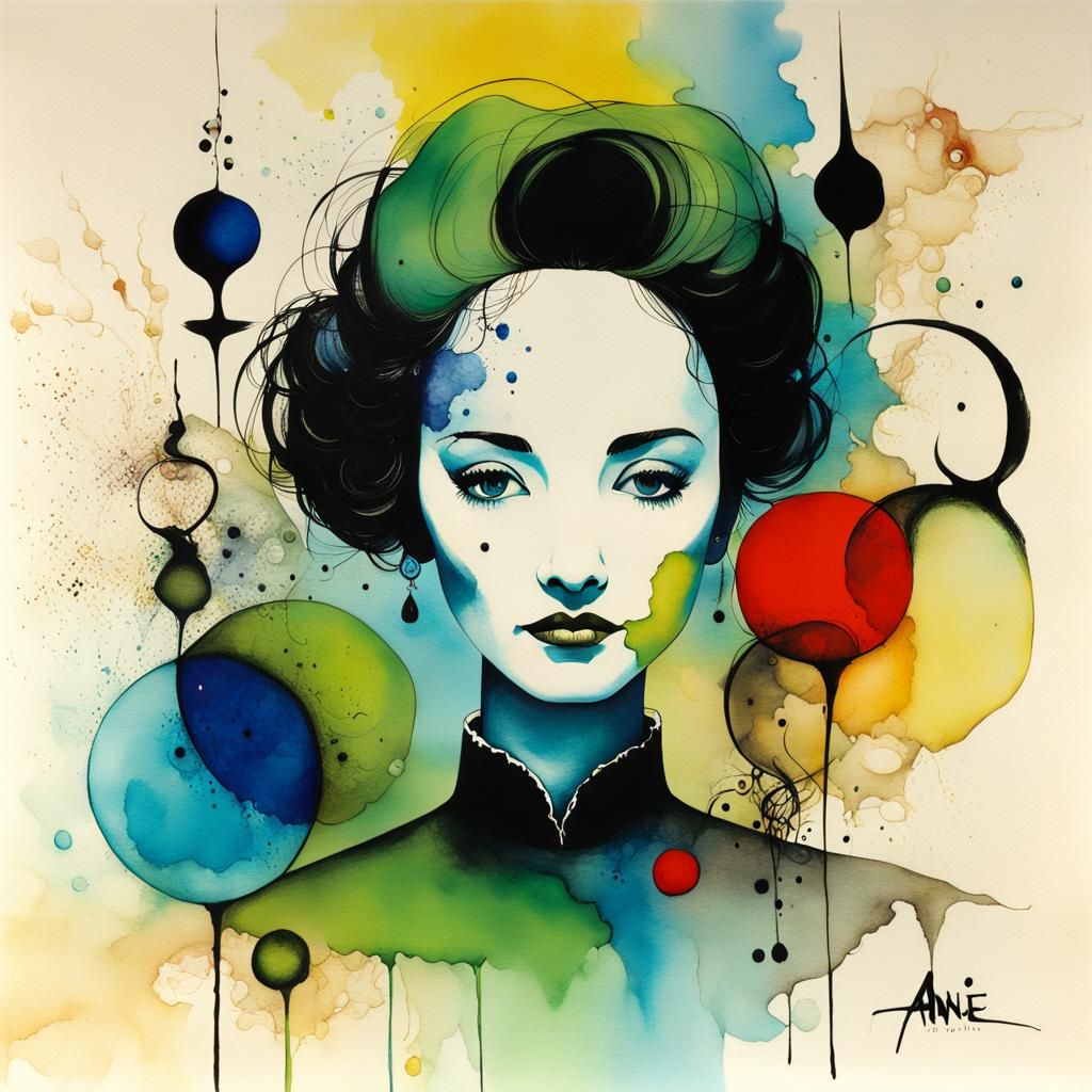 Surreal Pop Art Portrait in Cel-Shaded Style