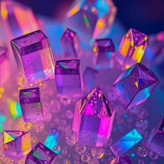 Vibrant Iridescent Crystals in Macro Close-Up