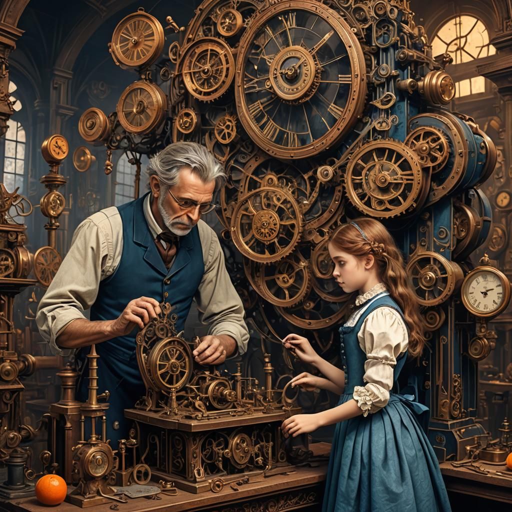Clockmaker's Steampunk Time Machine Creates Daughter