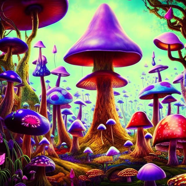 Alice in Wonderland: Psychedelic Mushroom Fantasy