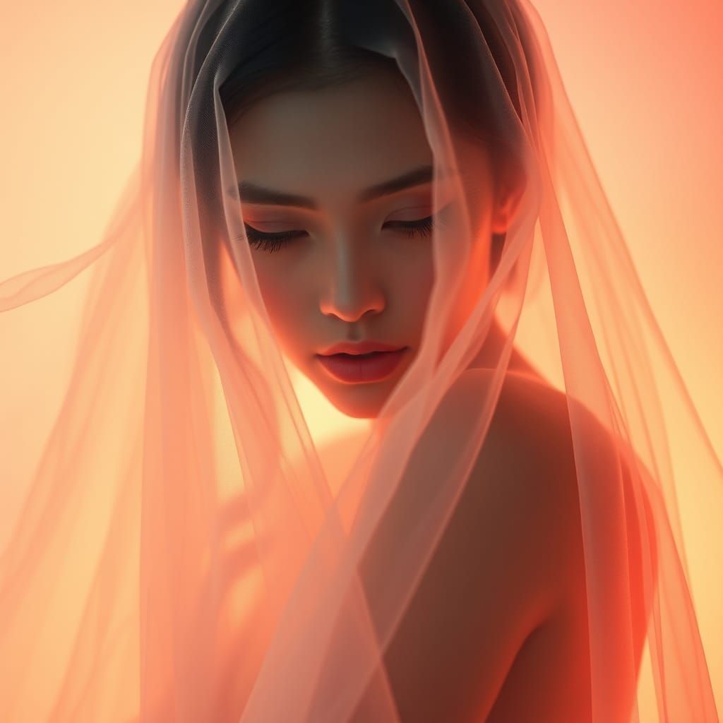 Ethereal Beauty: Ghostly Female Portrait in 8K