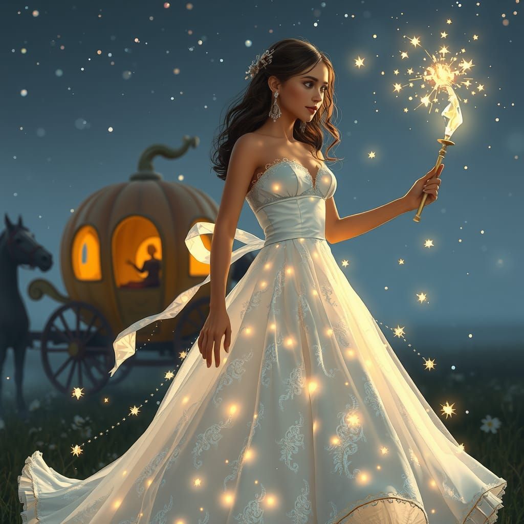 Cinderella's Magical Transformation: Ghibli-Inspired Art