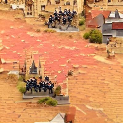 Victorian Town Ablaze: Soldiers' Devastation