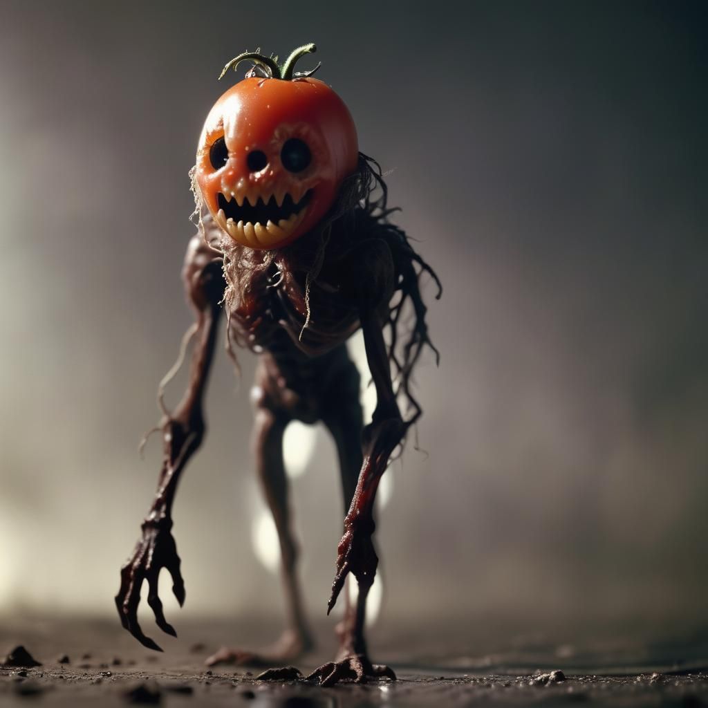 Terrifying Ghoul Hybrid Macro Shot in 80s Horror Style