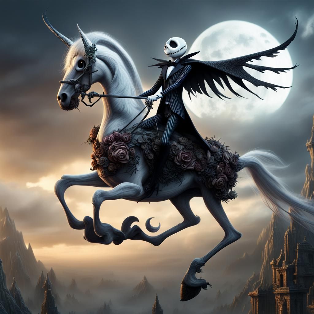 Jack Skellington on Pegasus: Digital Matte Painting