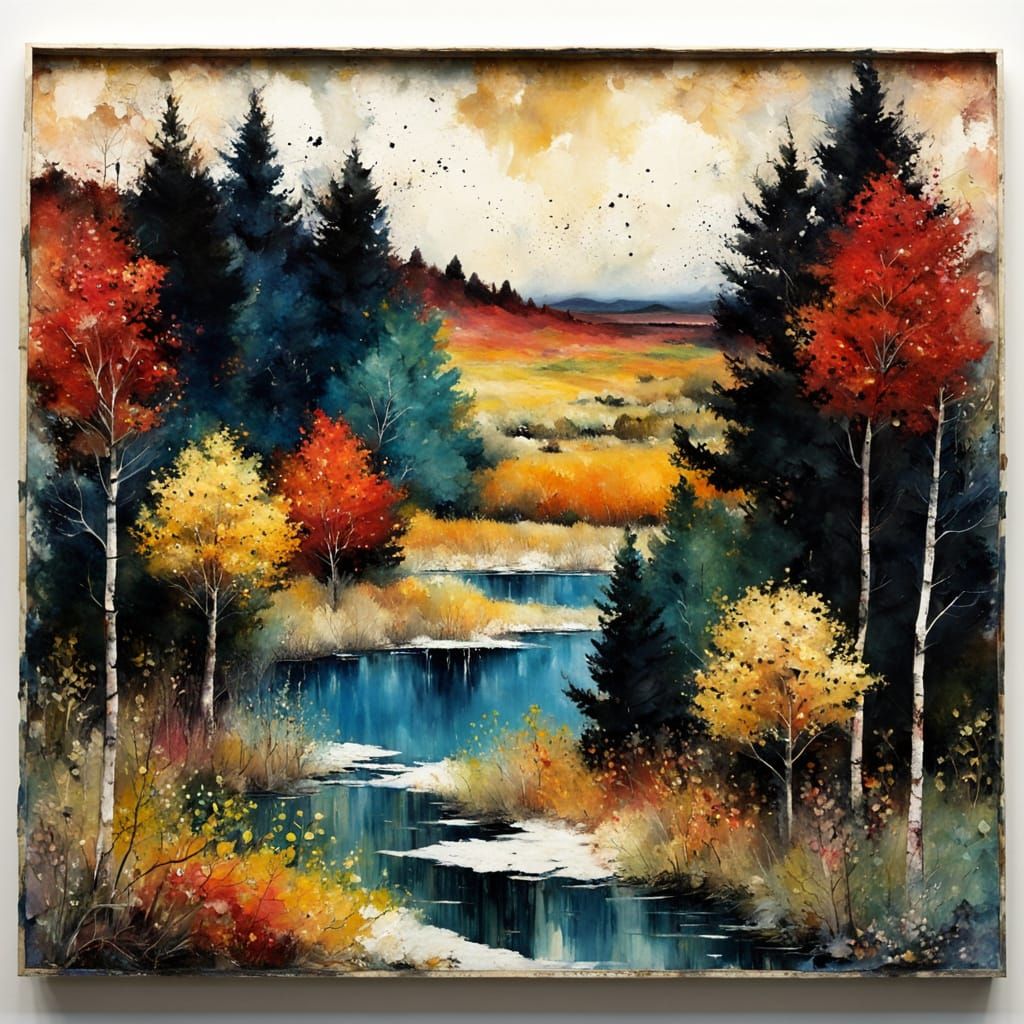 Expressionist Painting with Impasto and Encaustic Techniques