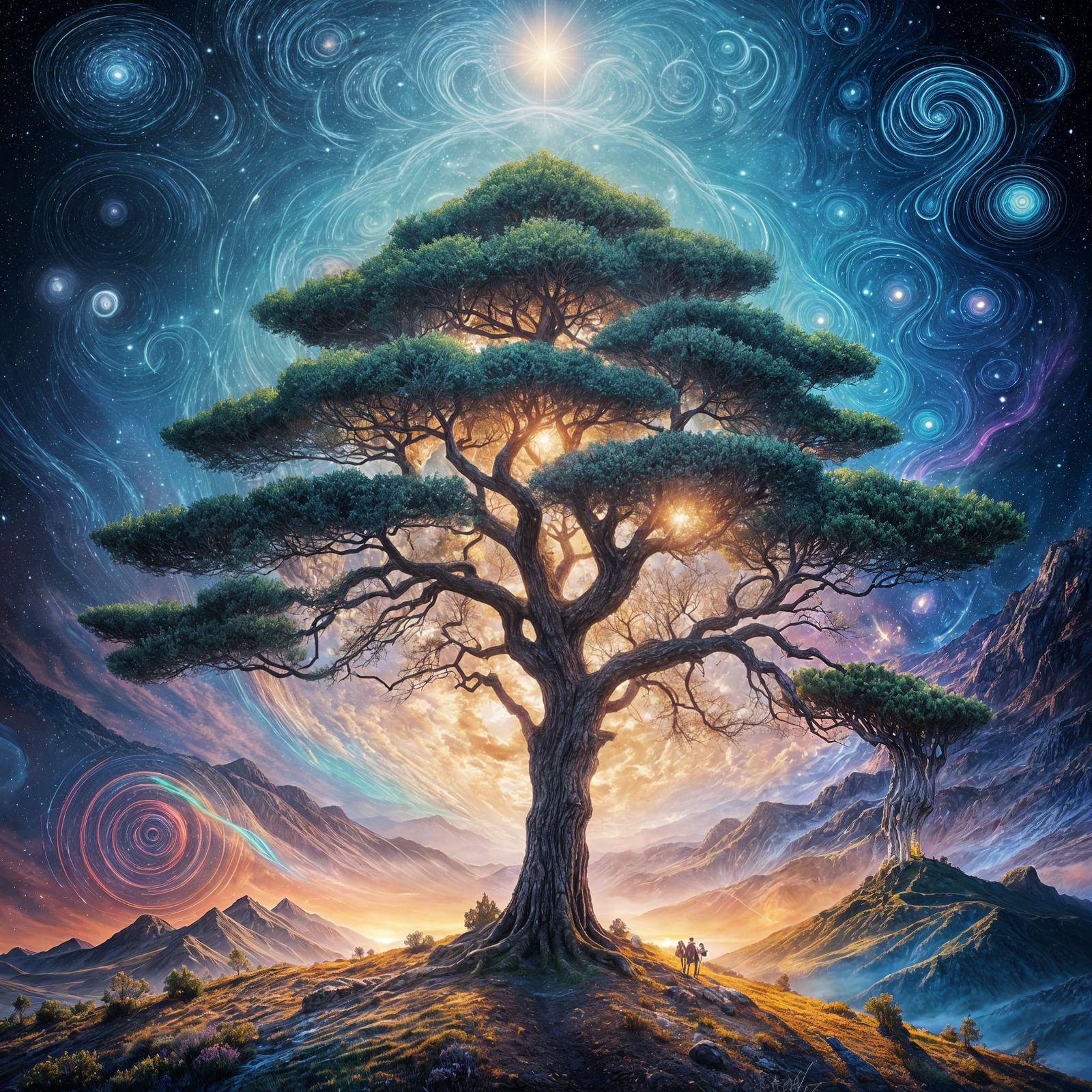 Cosmic Tree of Life in Holographic Astral Style