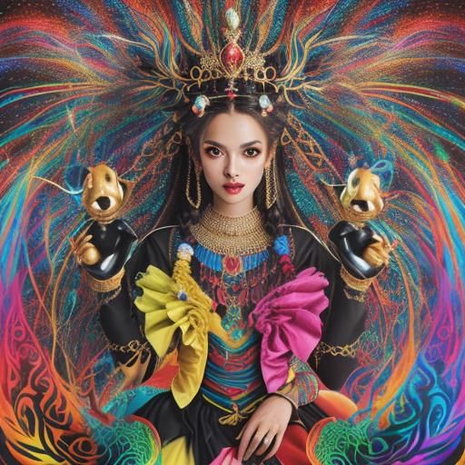 Psychedelic Surrealism in Black, White, and Vibrant Color