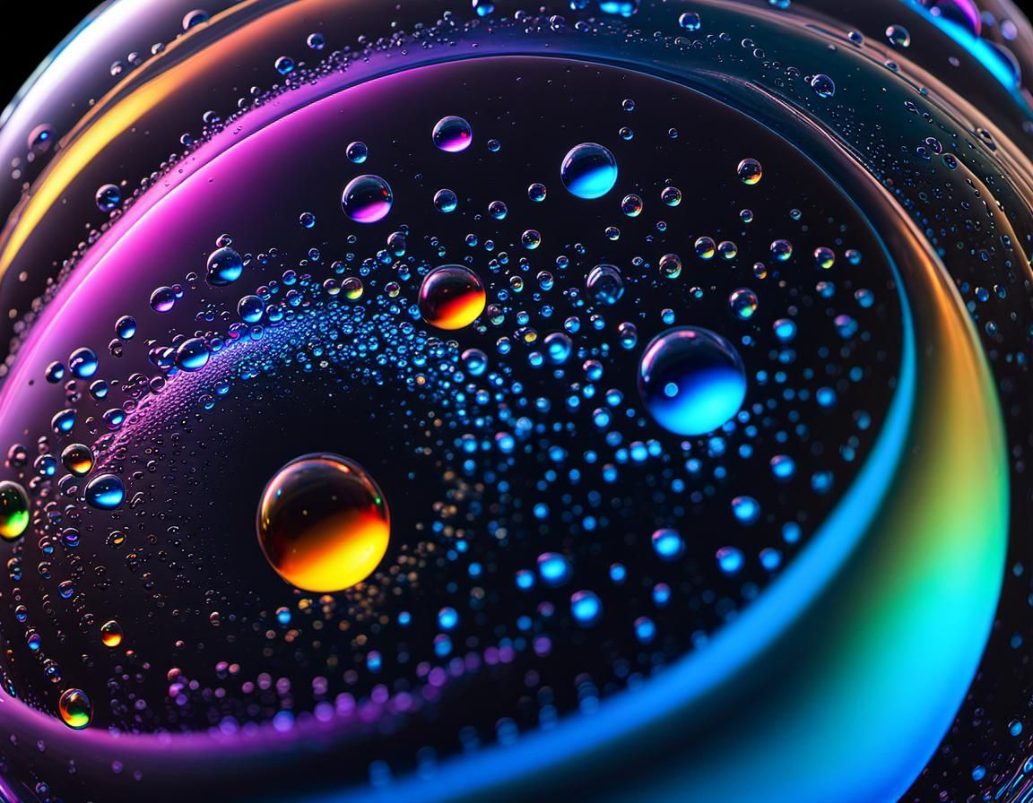 Bioluminescent Water Droplets in Candy Art Style