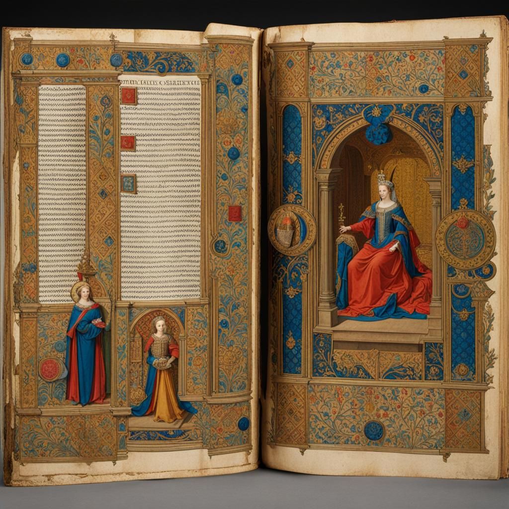 Illuminated Medieval Manuscript with King